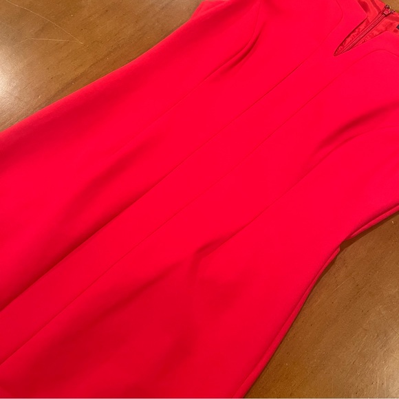 NEW Brooks Brothers V-Neck Cap Sleeve Sheath Dress Red Size 10 Knee Length - Picture 4 of 16